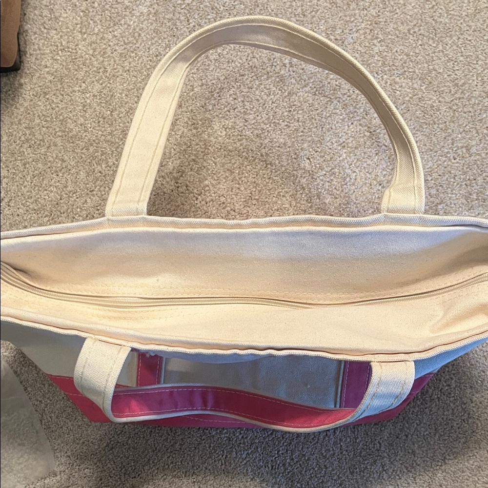 The Black Dog Large Canvas Tote with Deep Pink Trim - Picture 6 of 9